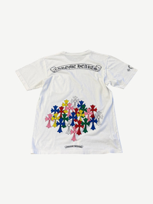Chrome Hearts White Multicolor Crosses Cemetery Tee