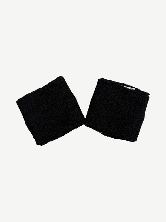 Chrome Hearts White Patent Leather Cross Patch Wrist Sweatbands