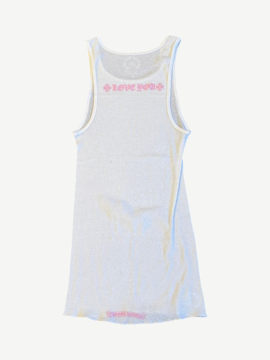 Chrome Hearts White Pink Love You Tank Top