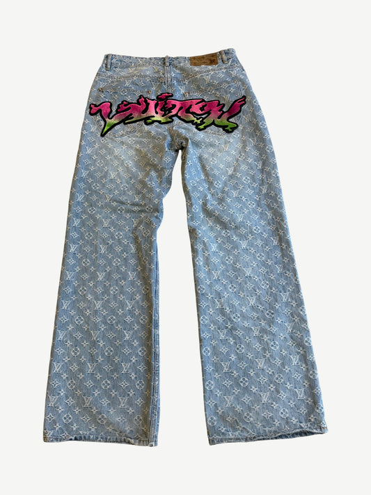 Louis Vuitton Virgil Abloh Graffiti Monogram Jeans