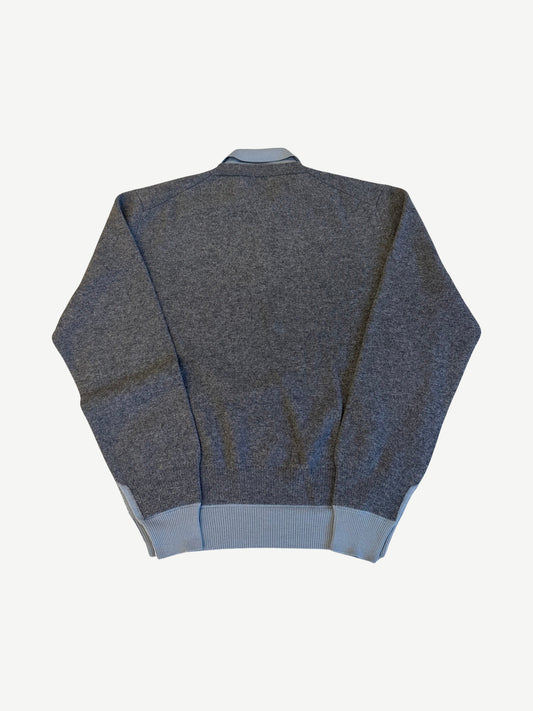 Miu Miu Grey Blue Cashmere Wool Polo
