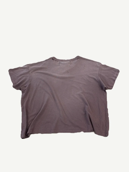 Paly Hollywood brown cotton tee back view with clean blank back panel and ribbed crewneck.