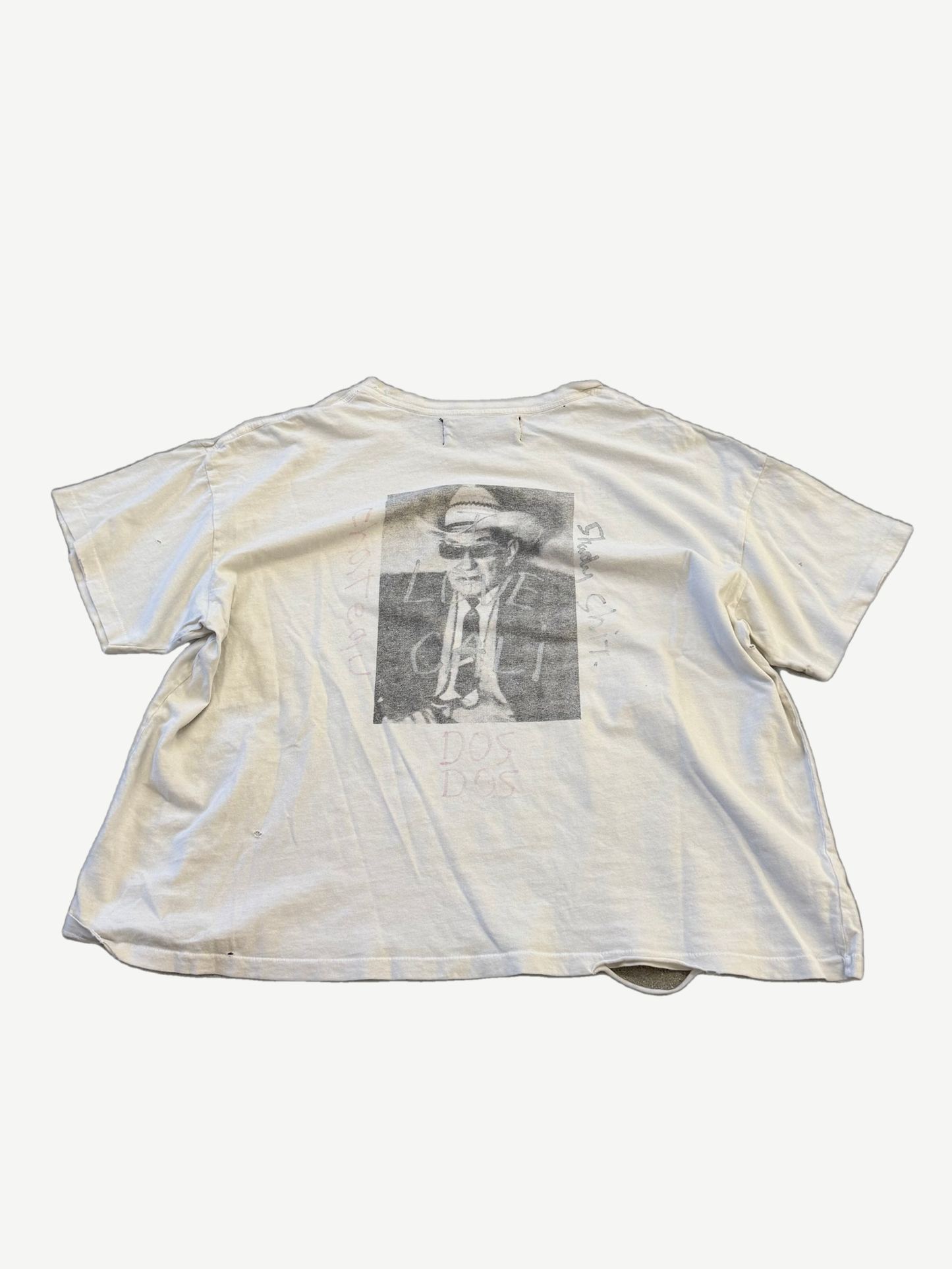 Paly Hollywood Lukas Penthouse cream tee back with sepia cowboy portrait photo print
