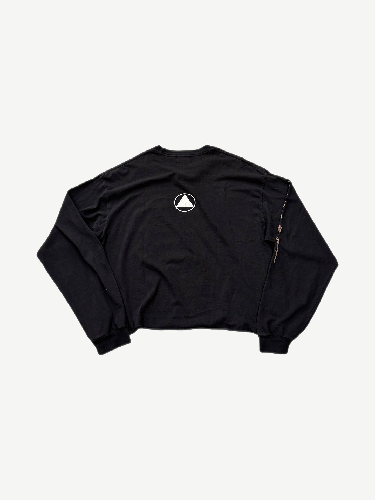 Enfants Riches Deprimes black Die In Bed longsleeve back with small white circled triangle logo