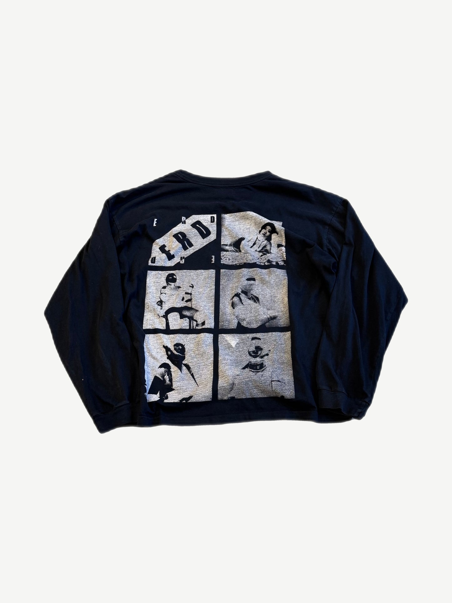 Enfants Riches Deprimes Broken Dolls longsleeve back with six-panel grainy photo collage screen print