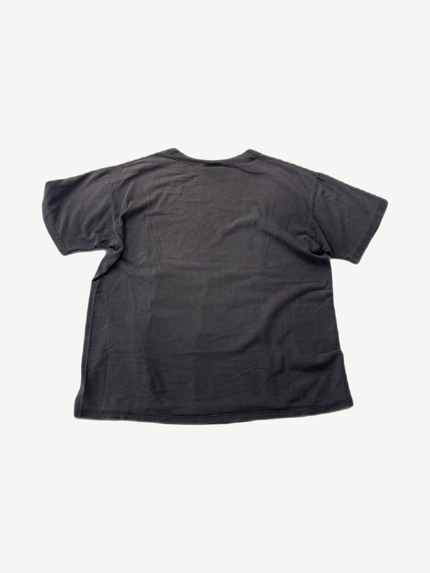 Vintage Chicago Bulls repeat tee back view with faded bull head graphic and worn cotton.