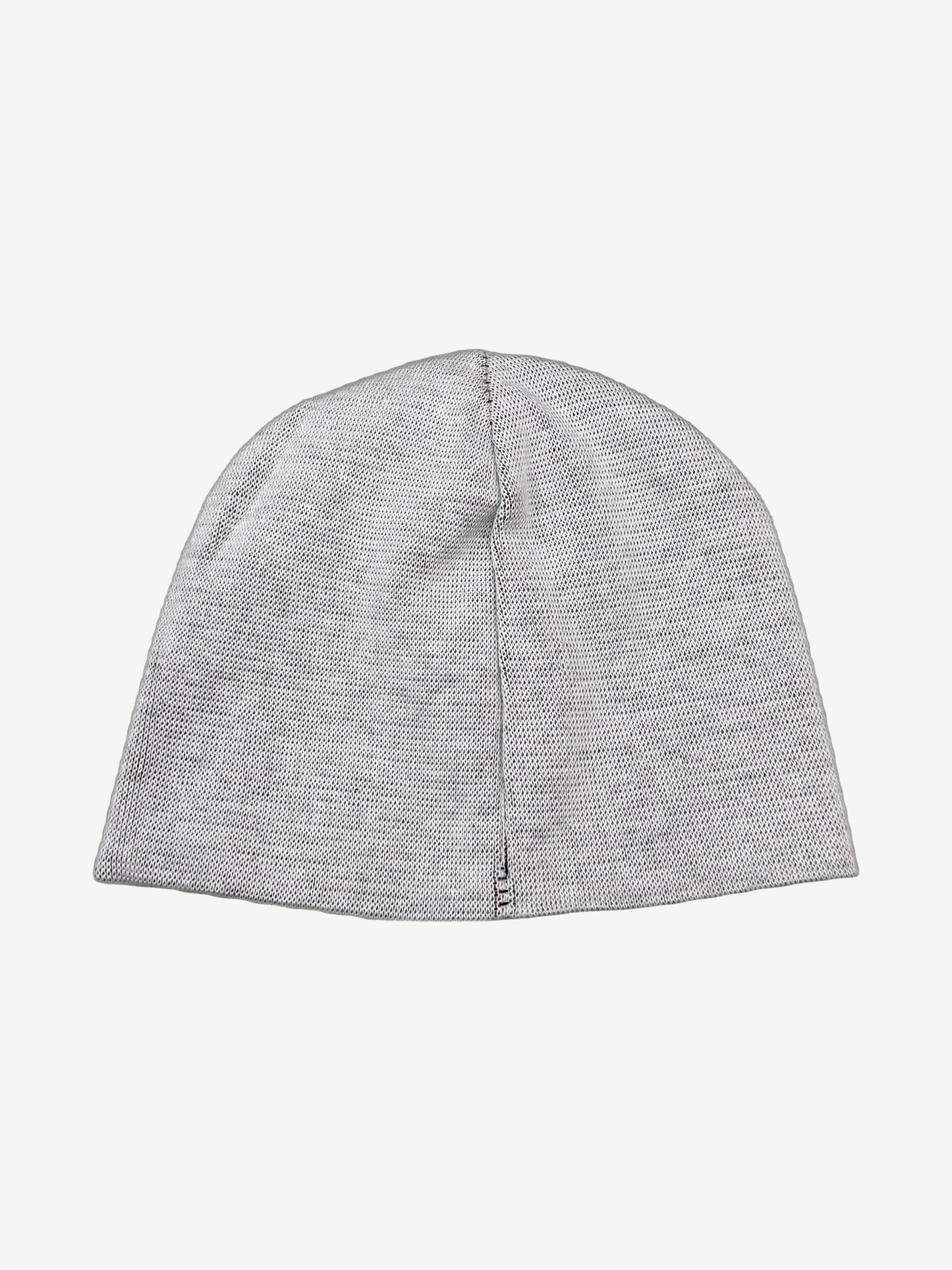 West Coast Choppers reversible beanie reverse top view in olive showing knit texture and tight crown.