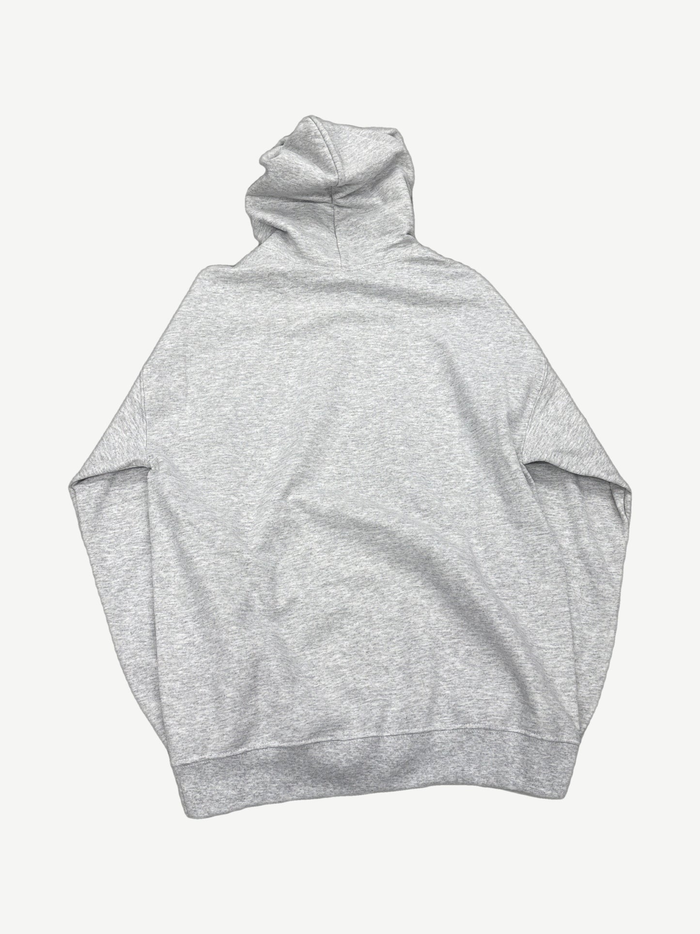 GV Gallery Raspberry Hills gray logo hoodie back view, clean fleece panel and boxy oversized fit