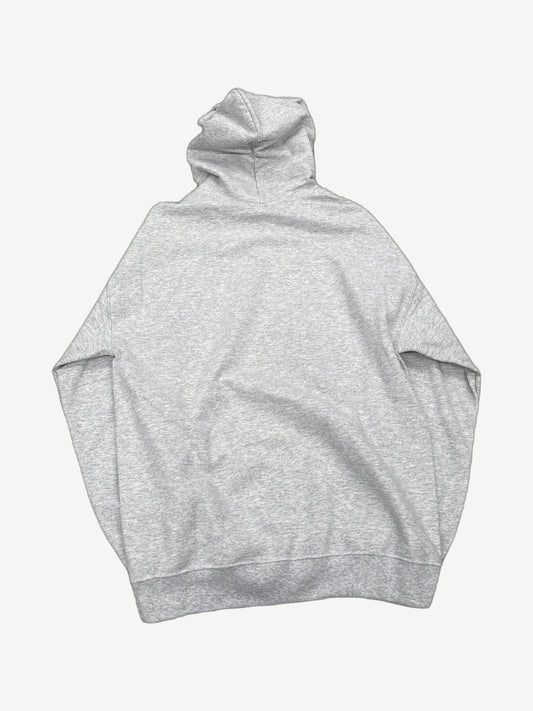 GV Gallery Raspberry Hills gray logo hoodie back view, clean fleece panel and boxy oversized fit