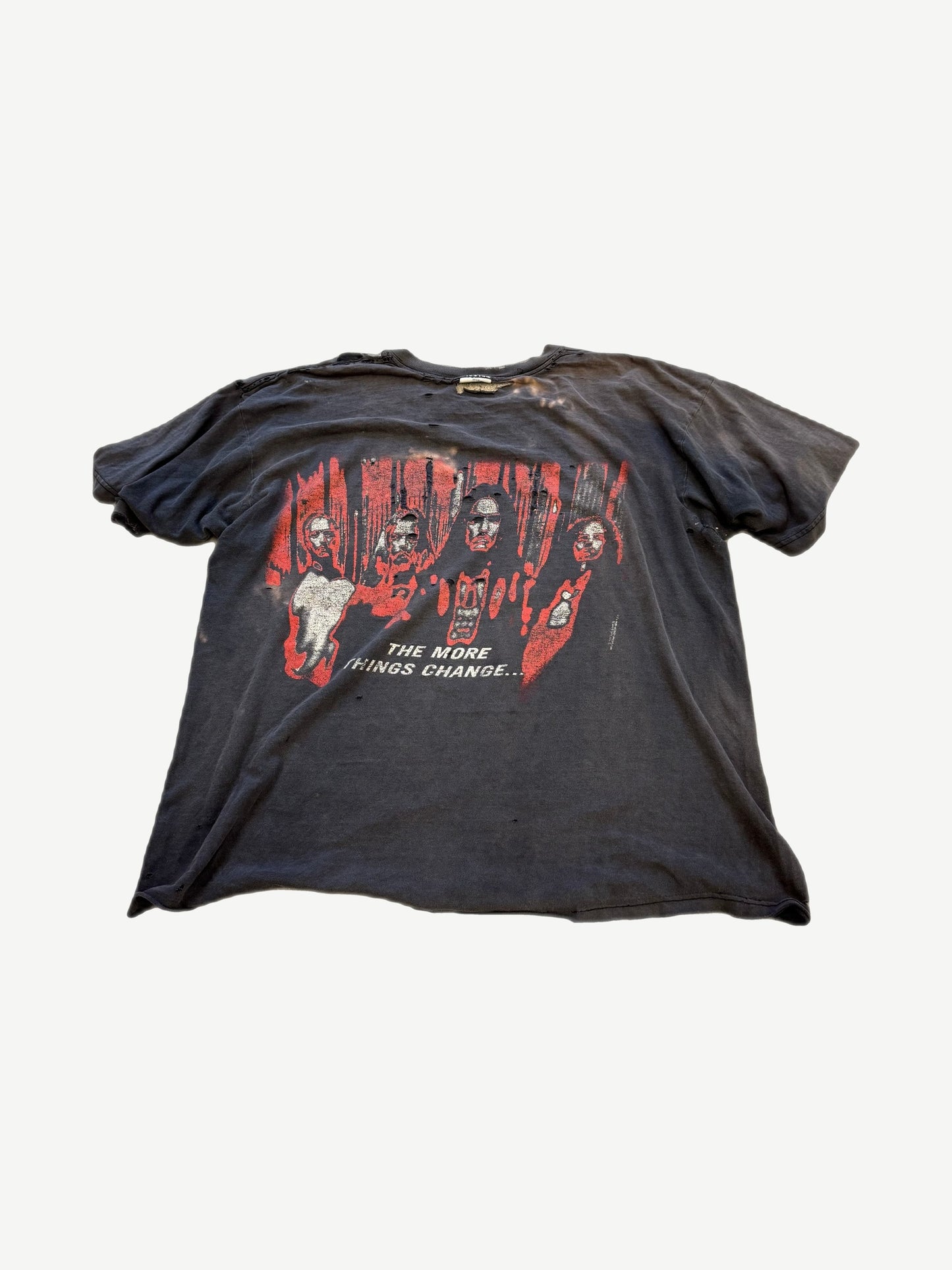 Vintage Machine Head tee back graphic The More Things Change red and white print on faded black cotton
