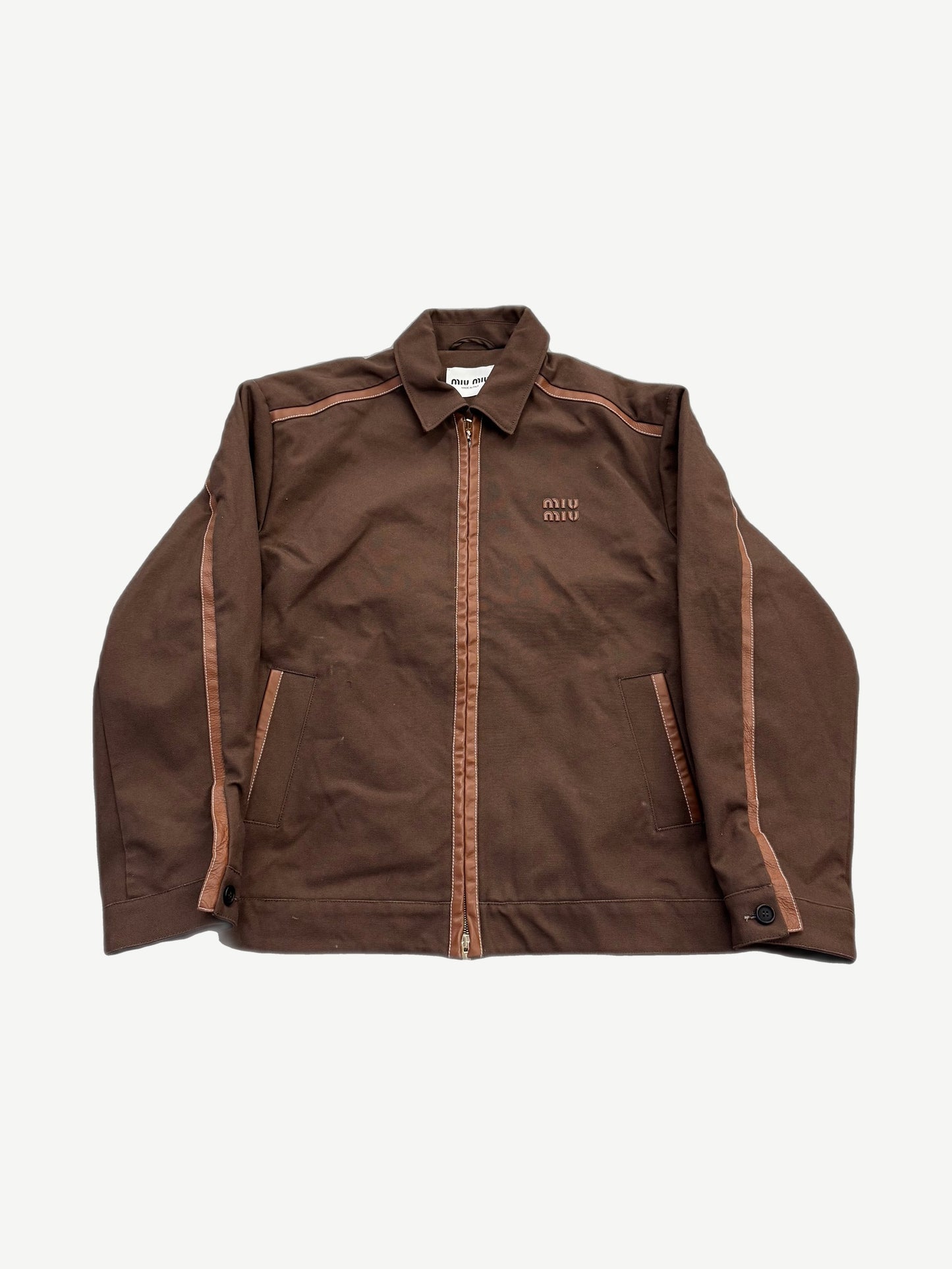 Miu Miu Brown Workwear Blouson Jacket