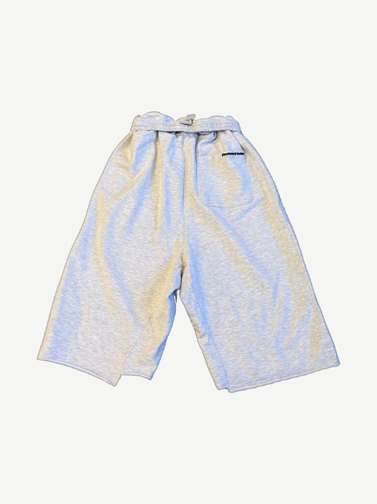 Protocol Index melange shorts back, heather grey fleece with single rear patch pocket and protocol index tag.