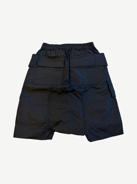 Rick Owens DRKSHDW Black Nylon Creatch Cargo Shorts