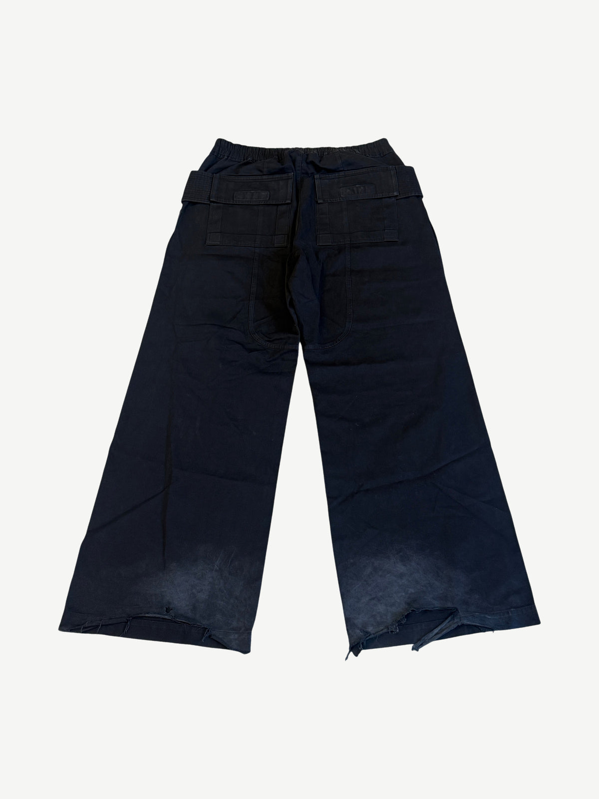 Rick Owens DRKSHDW Black Wide Leg Canvas Creatch Cargo Pants