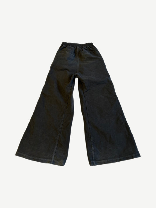 Rick Owens DRKSHDW forest black Bela cargo pants alternate angle showing oversized cargo flaps and raw hems