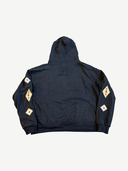 Satoshi Nakamoto Black Studded Logo Hoodie