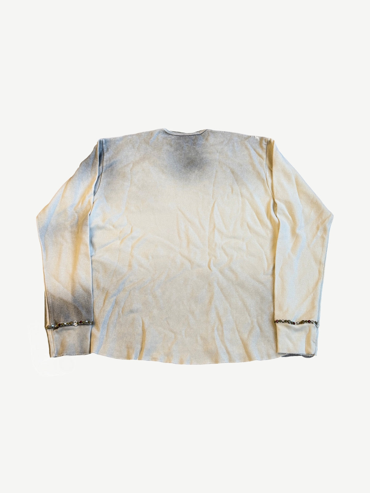 Satoshi Nakamoto Vintage White Logo Thermal Studded Longsleeve