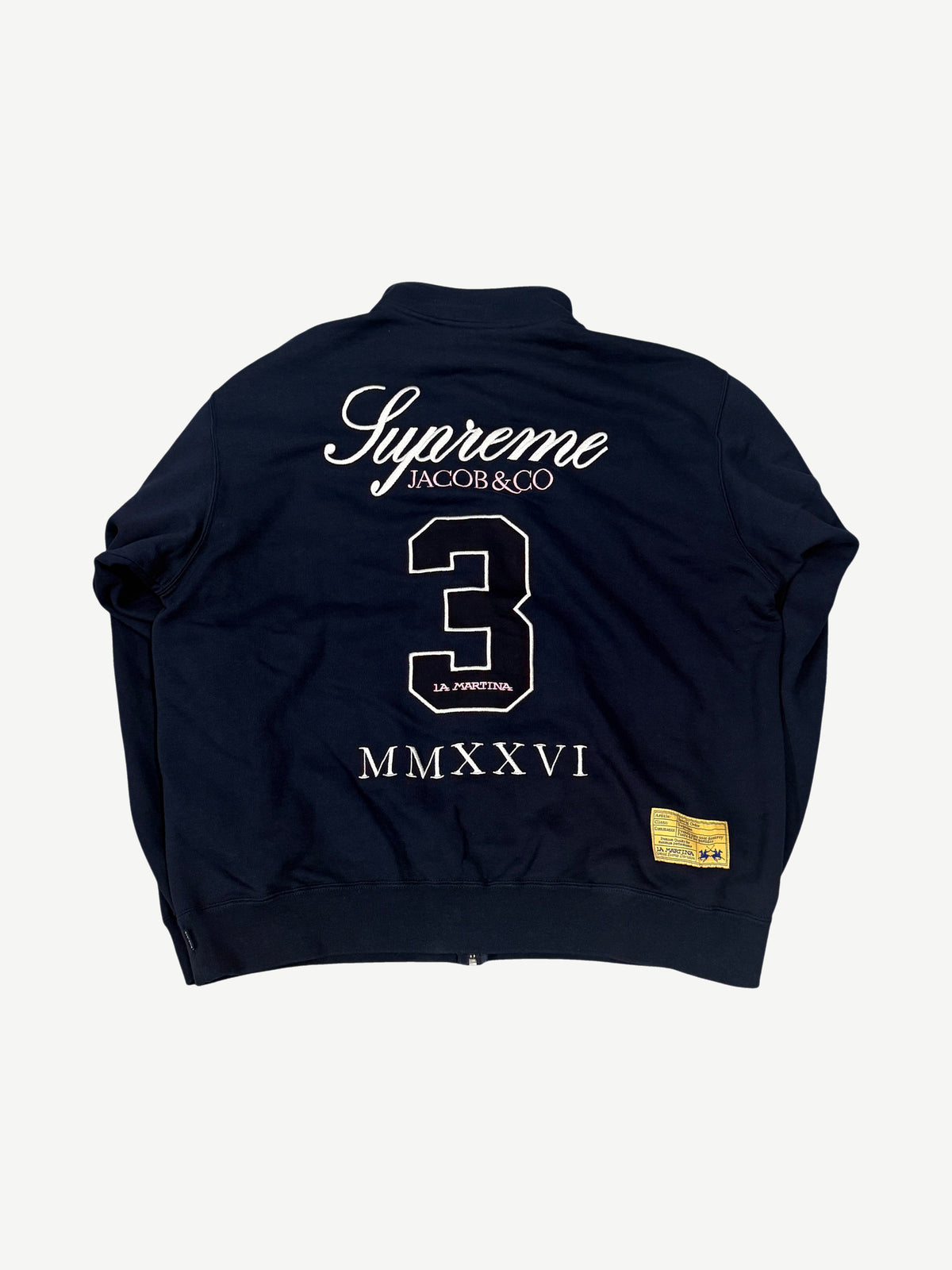 Supreme La Martina Navy Zip Up Sweatshirt