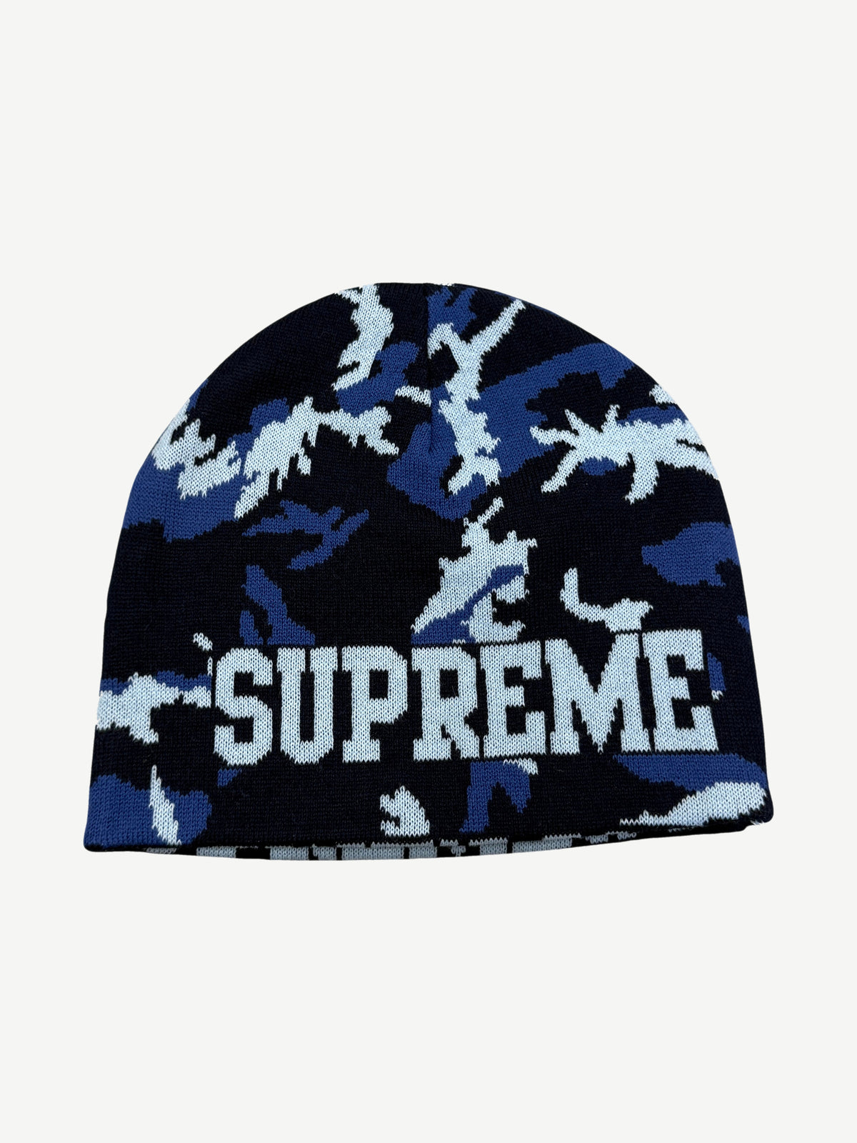Supreme Navy Reversible Camo Beanie