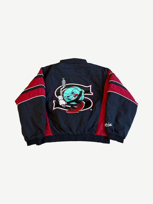 Supreme Salem Black Half Zip Stadium Jacket