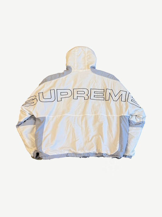 Supreme White Faux Fur Reversible Hooded Track Jacket