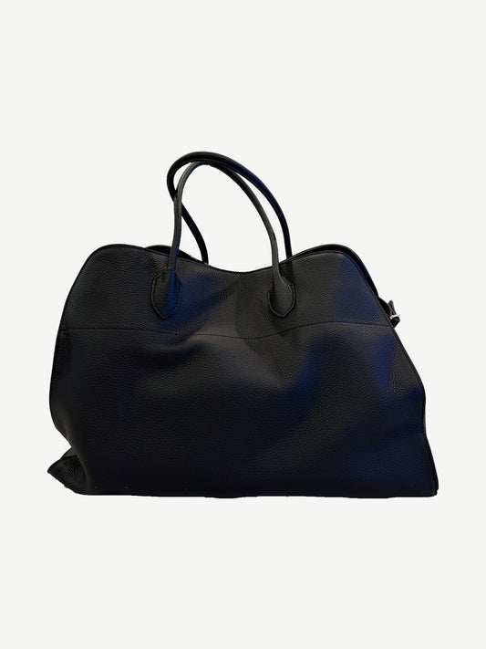 The Row Black Margaux 15 Leather Tote