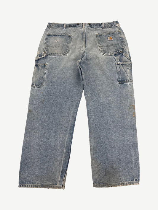 Vintage Carhartt Denim Thrashed Double Knee Carpenter Pants