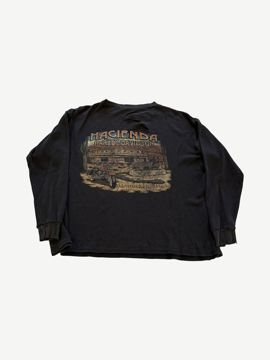 Vintage Faded Harley Davidson Eagle Logo Thermal Longsleeve