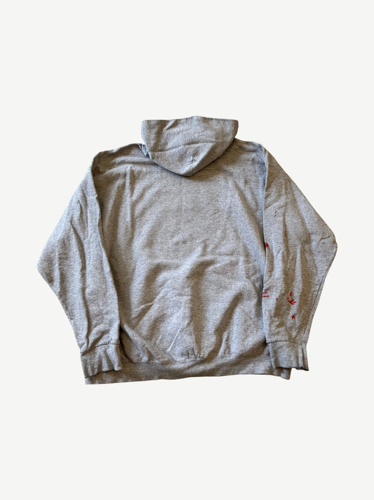 Vintage Gray Nike Big Swoosh Paint Splatter Hoodie