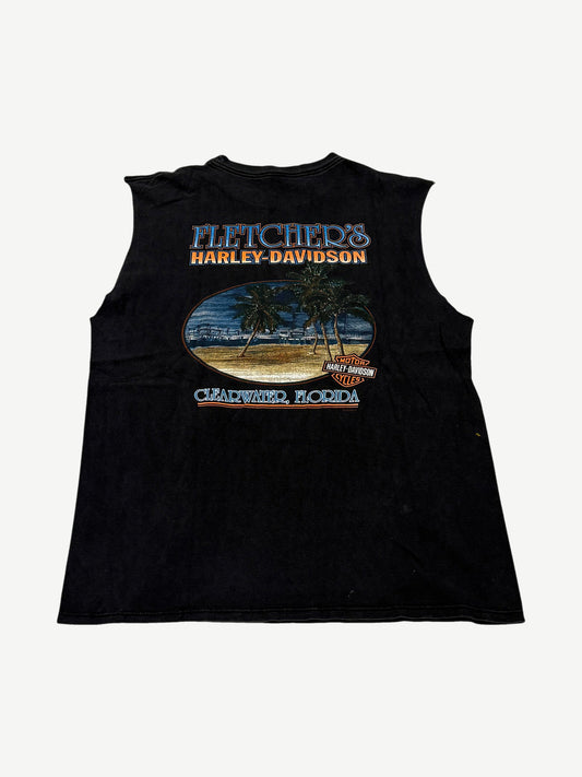 Vintage Harley Davidson Purple Lightning Cutoff Tee