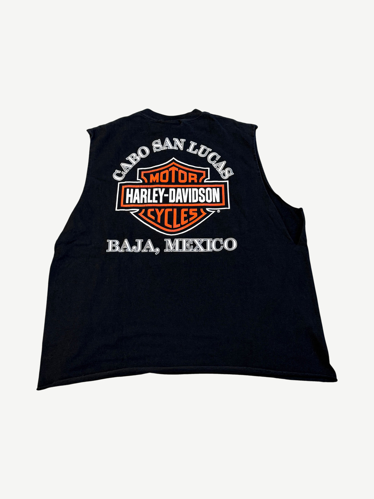 Vintage Harley Davidson Skull Flame Cutoff Tee