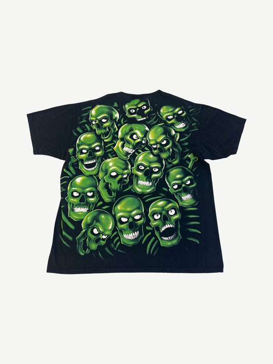 Vintage Liquid Blue Skulls Pile Tee