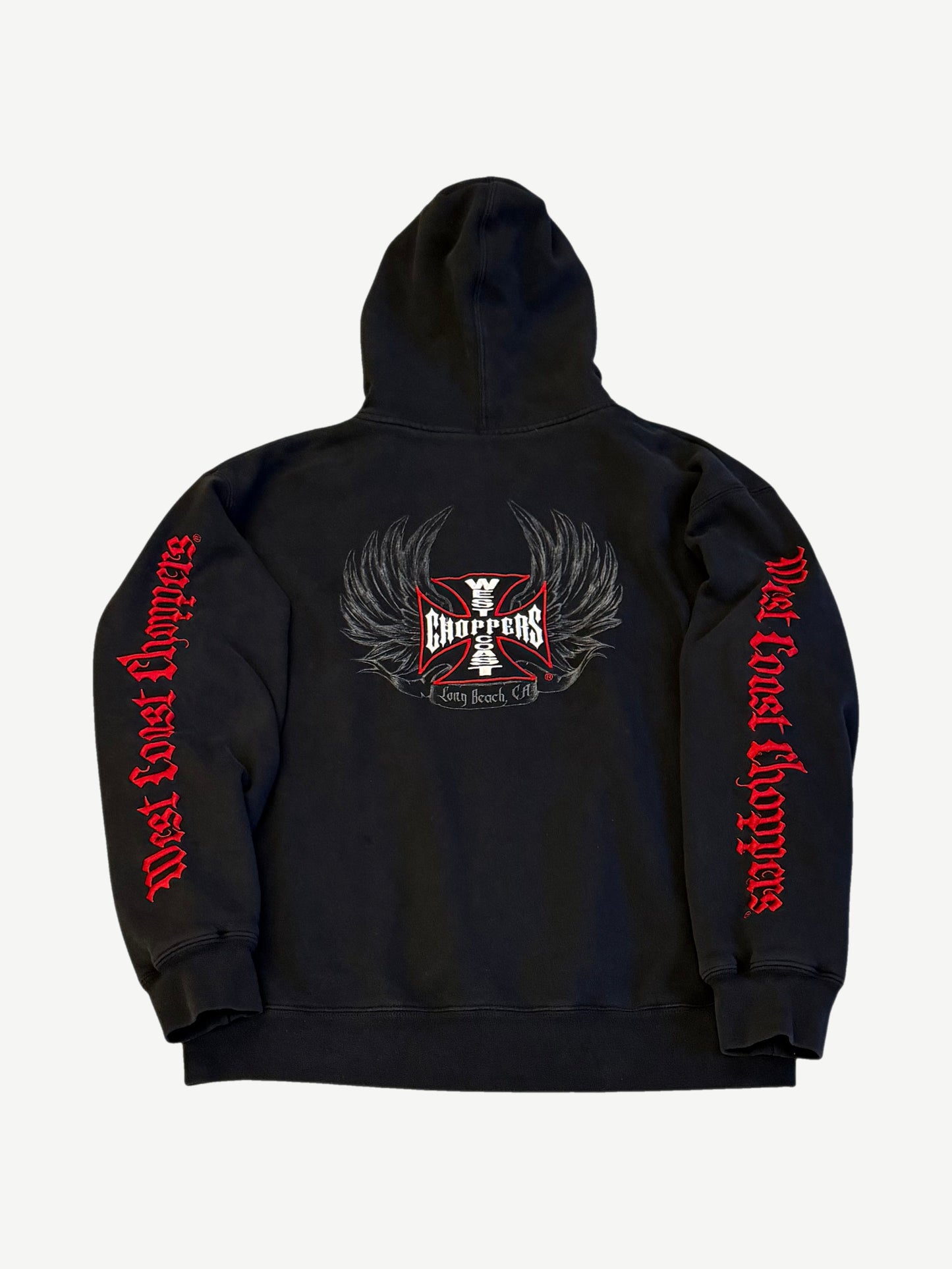 Vintage West Coast Choppers Black Red Thermal ZIpup