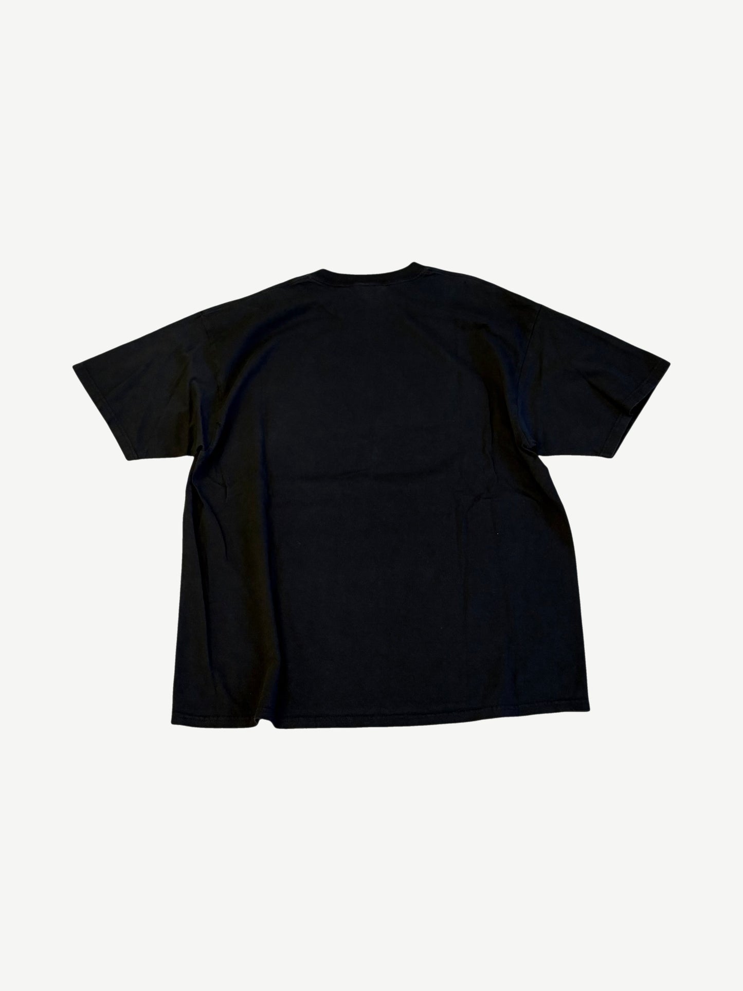 Vintage West Coast Choppers Forever Flames black tee back, plain faded cotton with short sleeves.