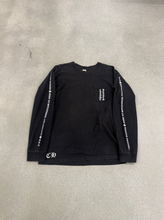 Chrome Hearts Vintage Double Floral Cross Vertical Logo Longsleeve