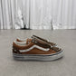 Vans LX Old Skool 36 cocoa brown sneakers side profile with pearl-studded jazz stripe and white sole