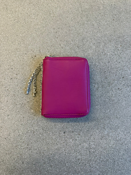 Chrome Hearts Hot Pink Paper Chain Babyfat Bifold Zip Wallet