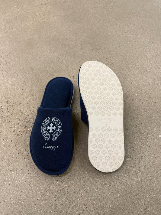 Chrome Hearts Cannes Exclusive Blue Hotel Slippers