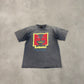 Pink Floyd Division Bell faded tee laid on concrete showing washed grey color and front face graphic