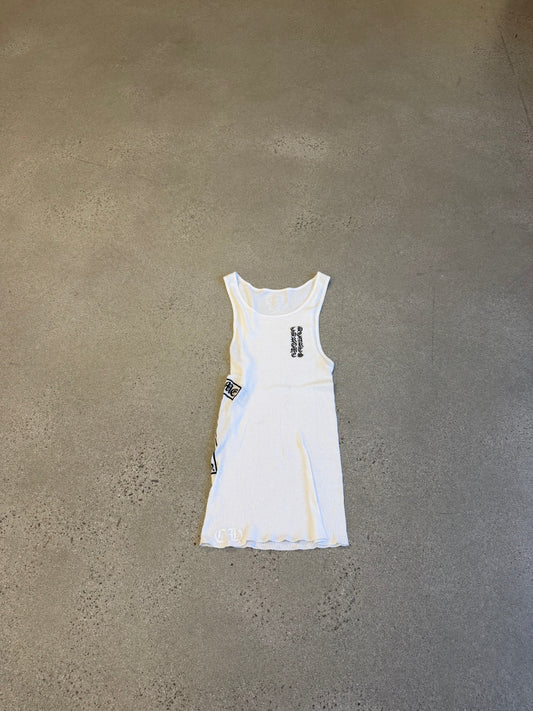 Chrome Hearts White Black T-Bar Logo Tank Top