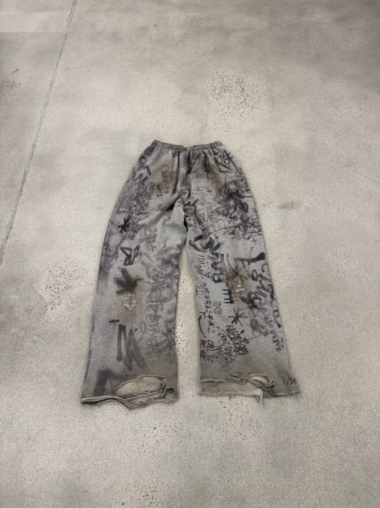 Balenciaga Gray Skater Graffiti Sweatpants