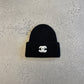 Chanel Black CC Cashmere Beanie