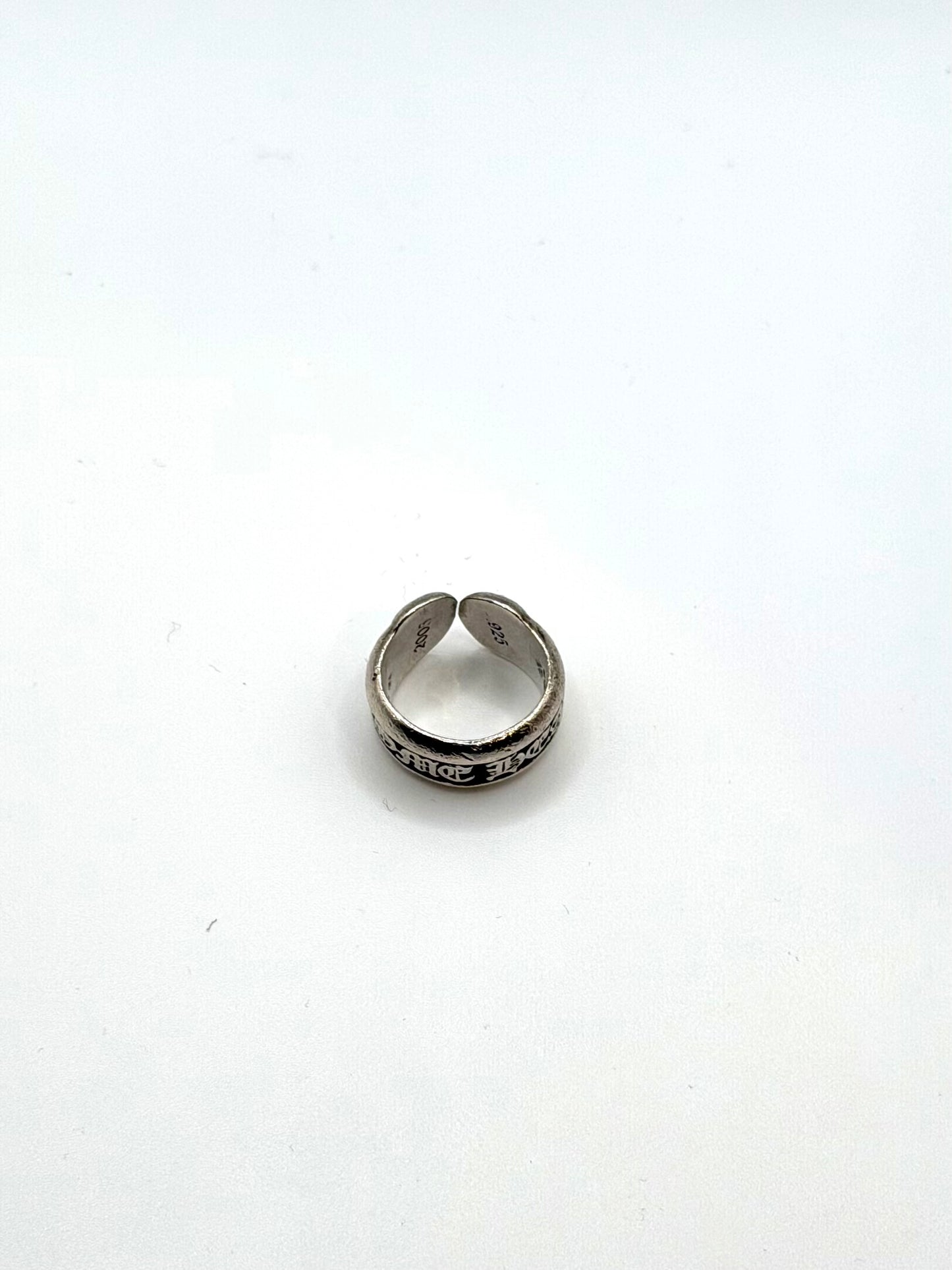 Chrome Hearts Silver Scroll Label Ring