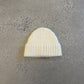 Chanel Cream CC Square Emblem Ribbed Knit Cashmere Beanie