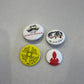 Chrome Hearts Matty Boy 4 pin set displayed together, multicolor enamel lapel pins with cartoon character graphics.