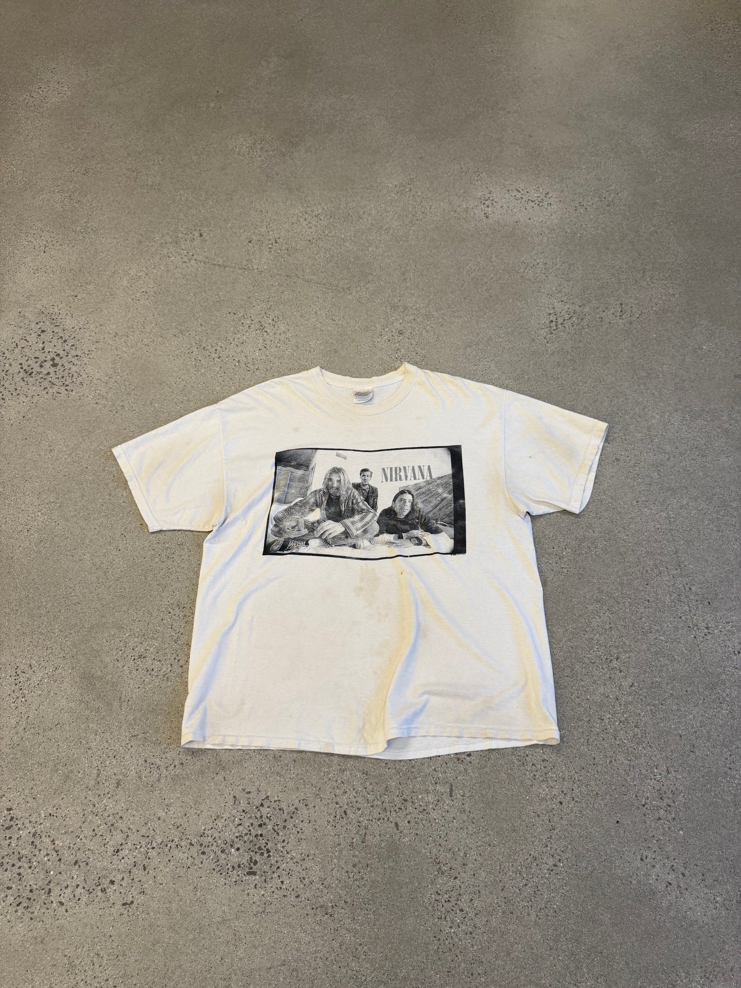 Vintage White Nirvana Portrait Tee