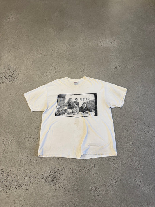 Vintage White Nirvana Portrait Tee