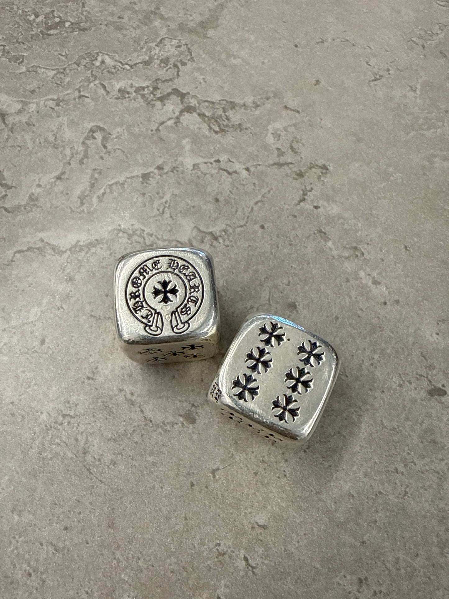 Chrome Hearts Jumbo Silver Dice Set