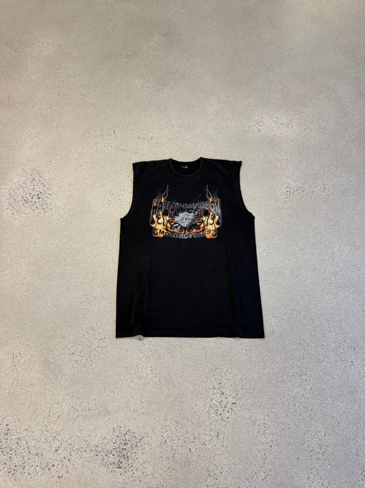 Vintage Harley Davidson Flame Minnesota Cutoff Tee
