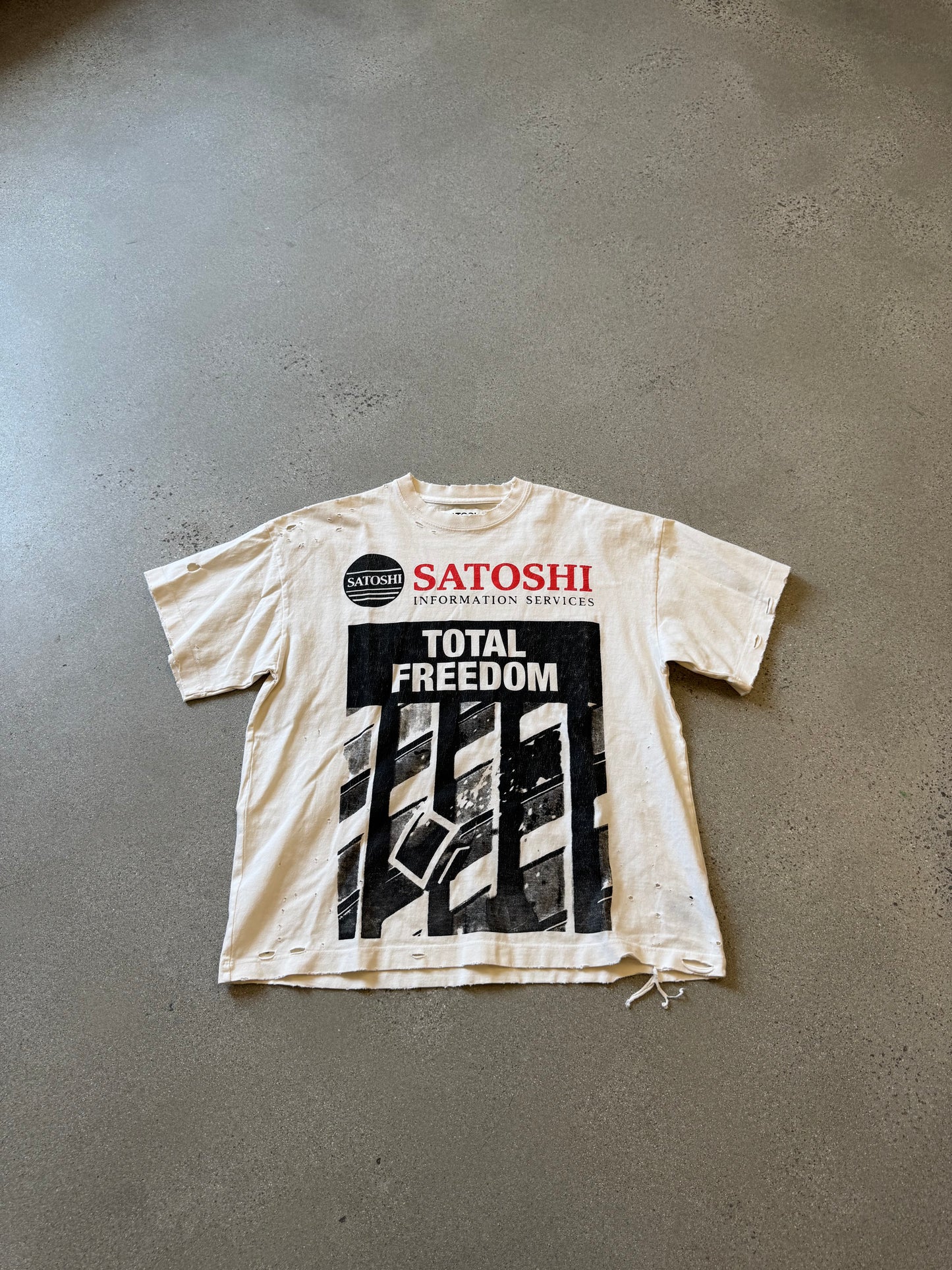 Satoshi Nakamoto White Total Freedom Tee